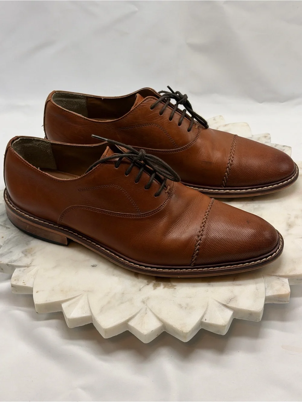 Giorgio Brutini Brown Leather Cap Toe Oxford Dress Shoes Men Size 10 M